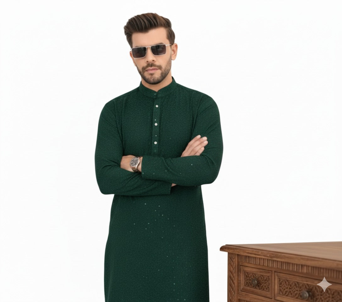 Glistening Emerald Kurta Pajama