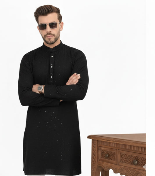 Glistening Black Kurta Pajama