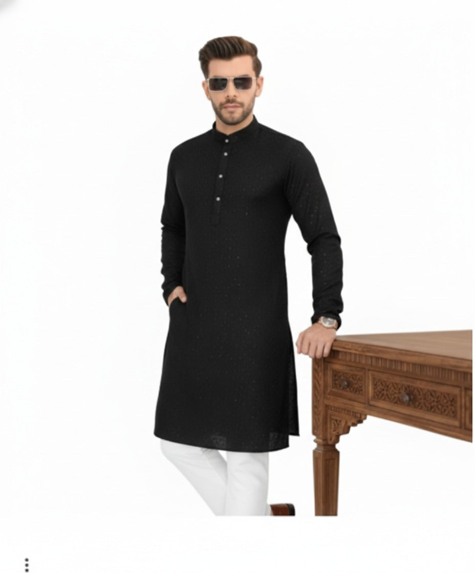 Glistening Black Kurta Pajama