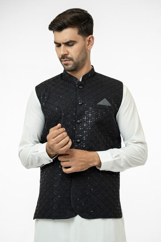 Glistening Black Waistcoat