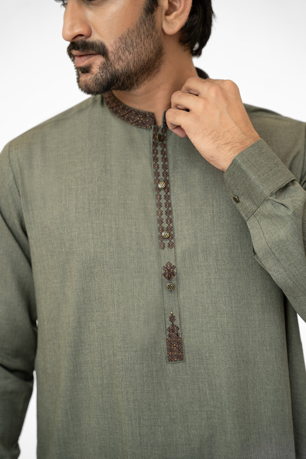 Army Green Kurta Shalwar