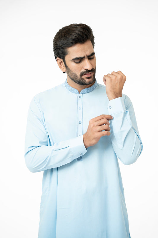 Blue Swirl Kurta Shalwar