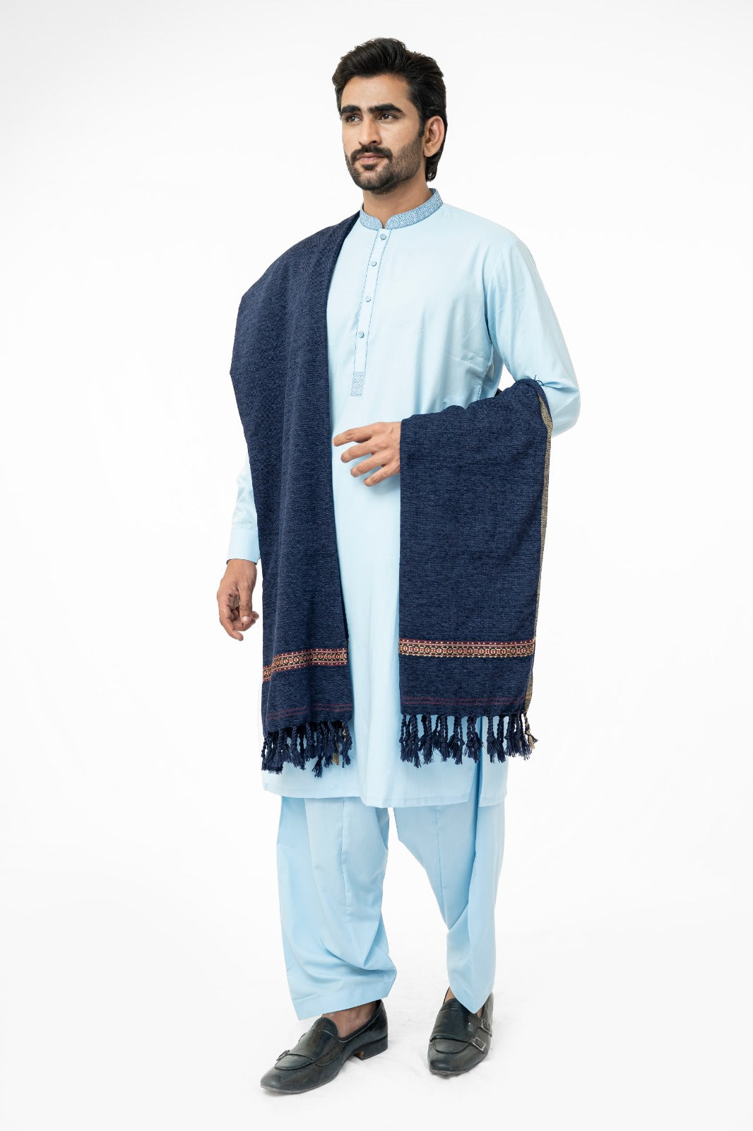 Navy Drape Shawl