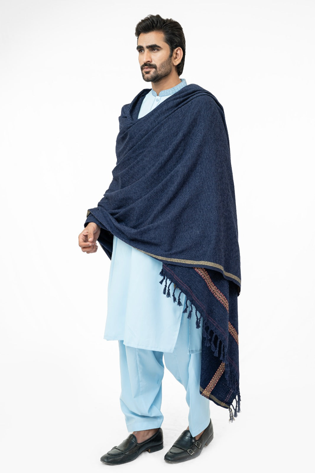 Navy Drape Shawl