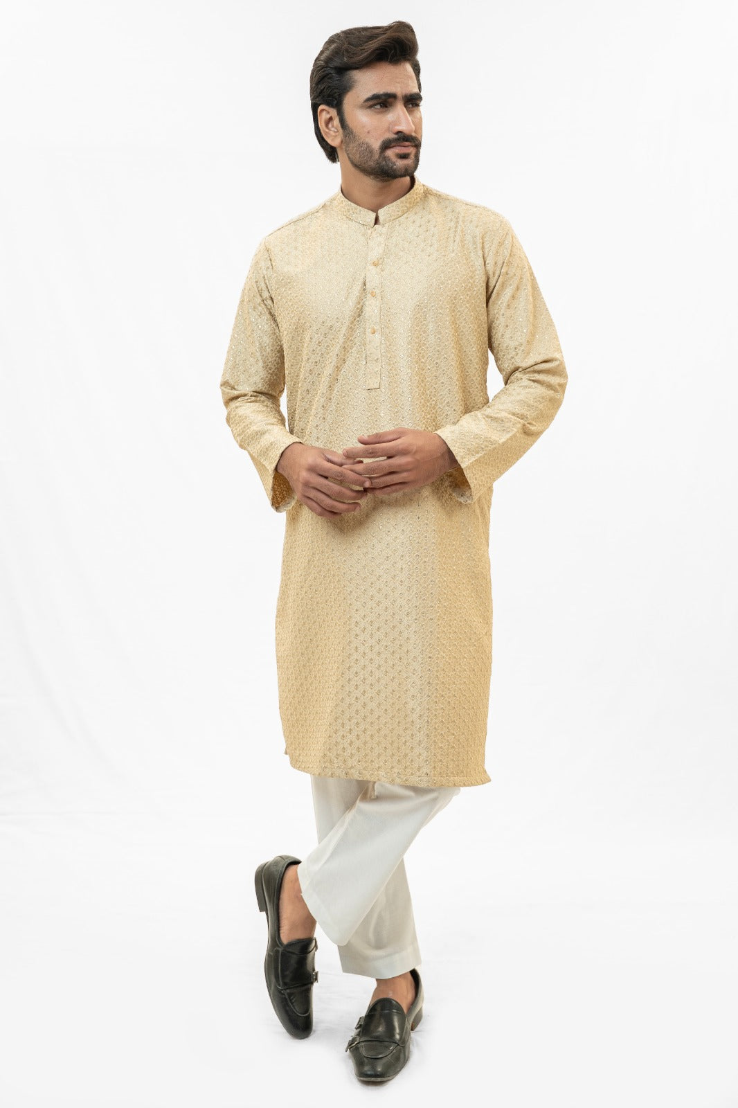 Zar Golden Sequins Kurta Pajama