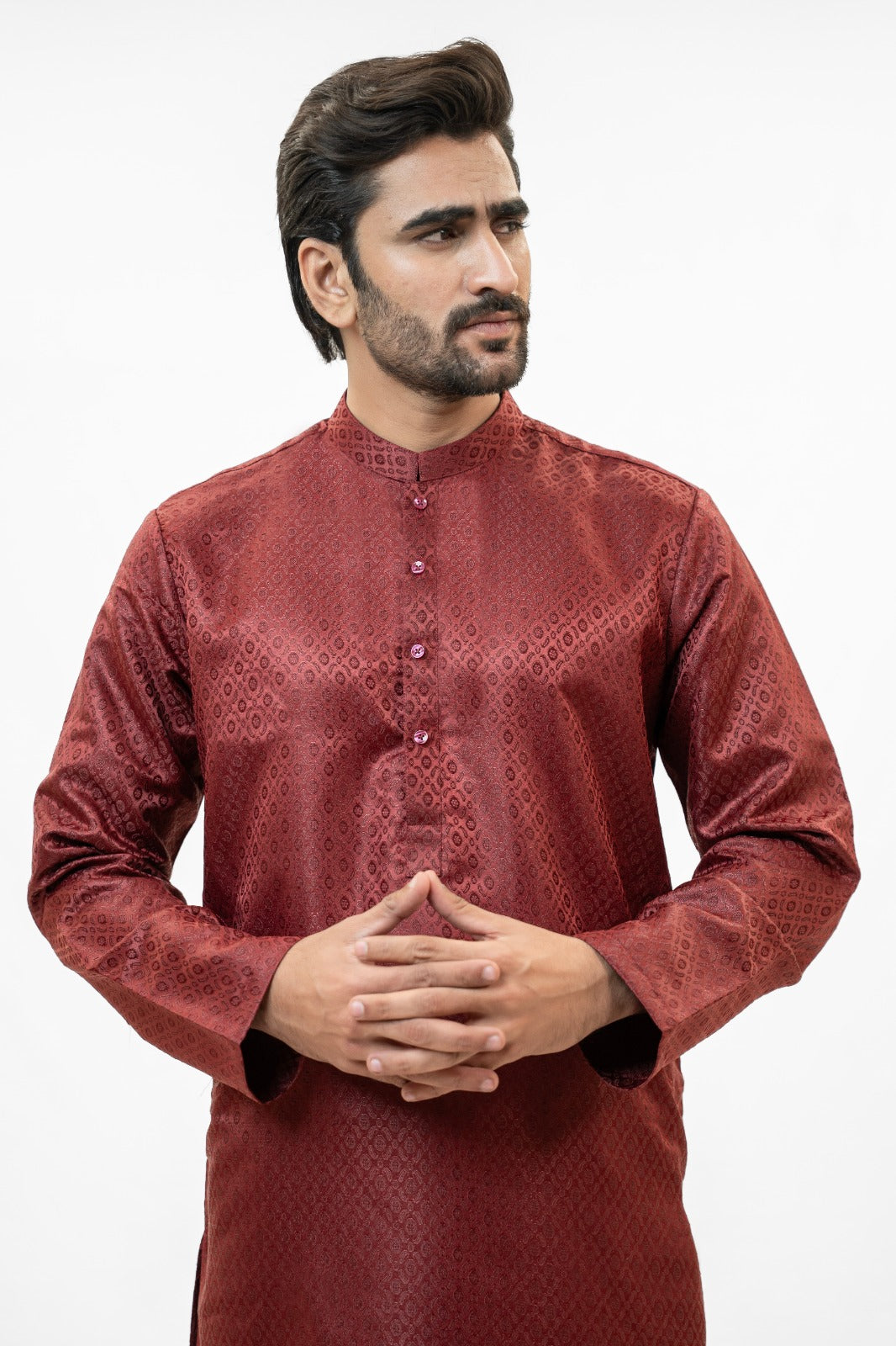 Imperial Maroon Jamawar Kurta Pajama
