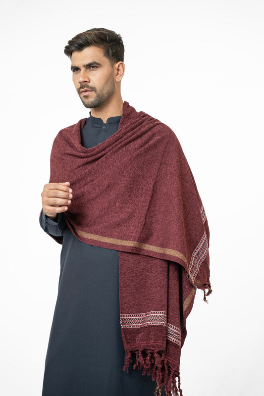 Maroon Drape Shawl