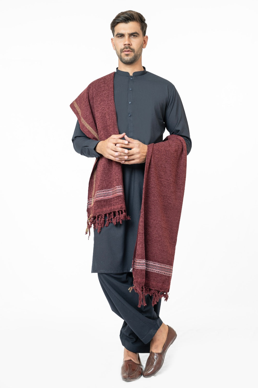 Maroon Drape Shawl