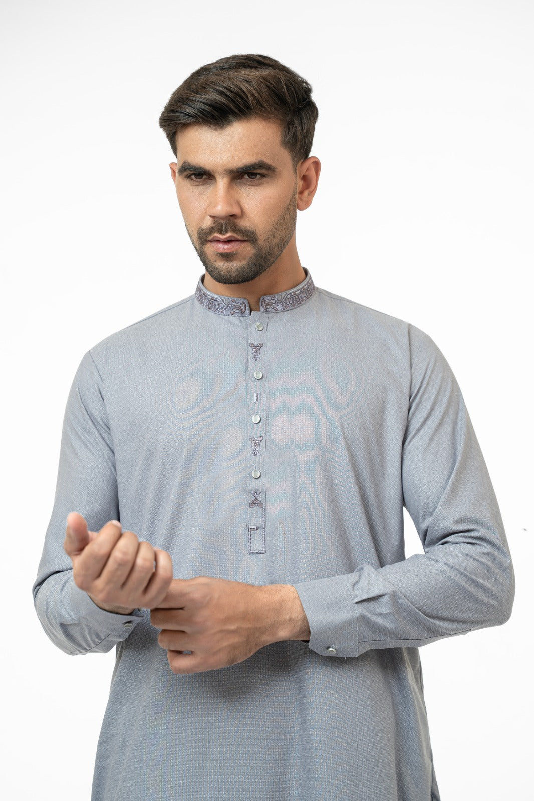 Grey Purple Kurta Shalwar