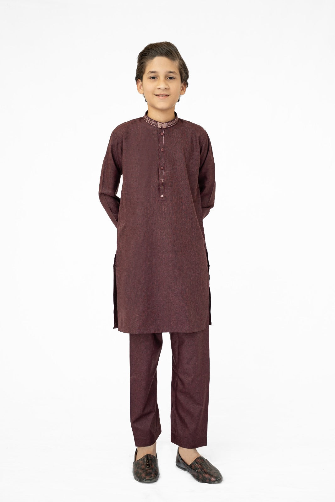 Maroon Purple Boys Kurta Pajama