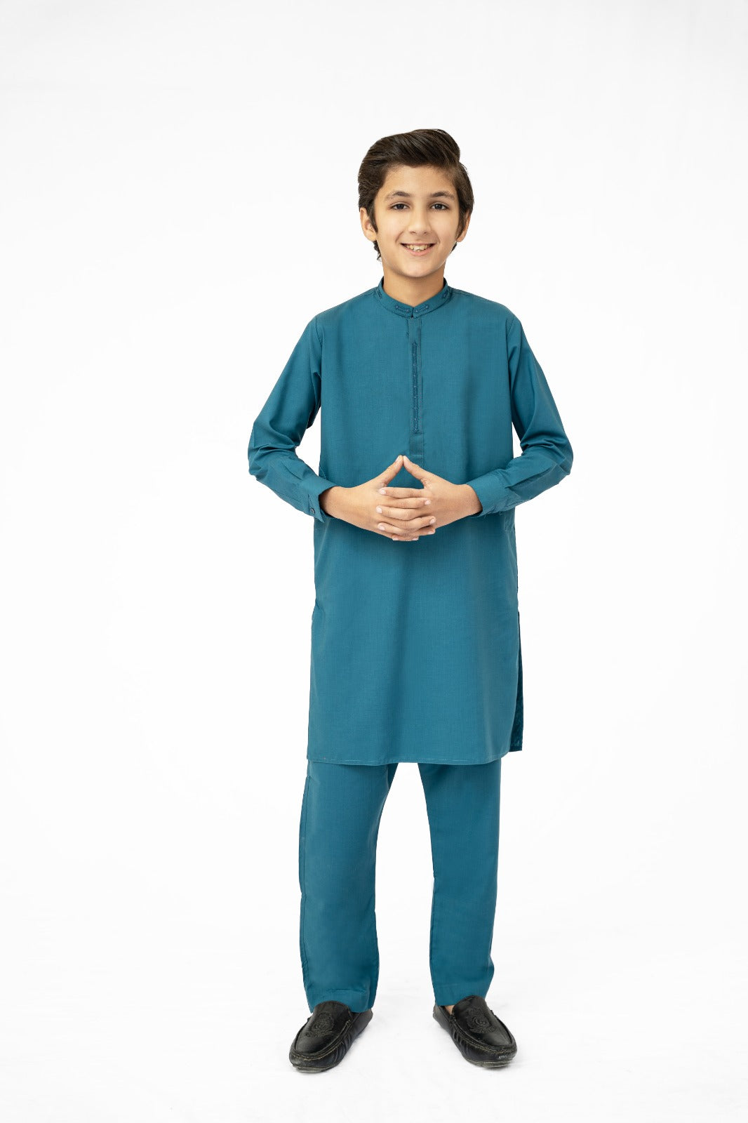 Teal Blue Boys Kurta Pajama