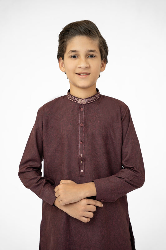 Maroon Purple Boys Kurta Pajama