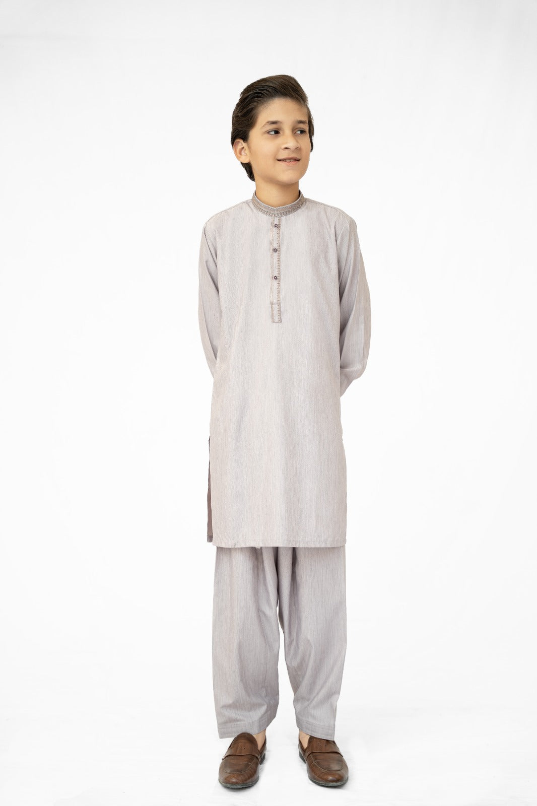Greige Boys Kurta Shalwar