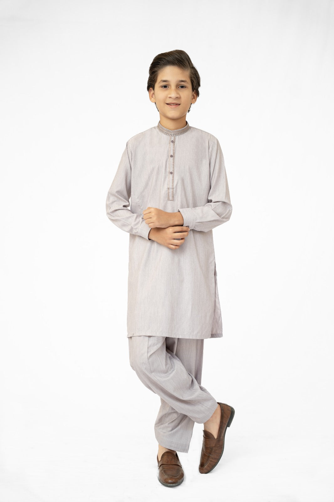 Greige Boys Kurta Shalwar