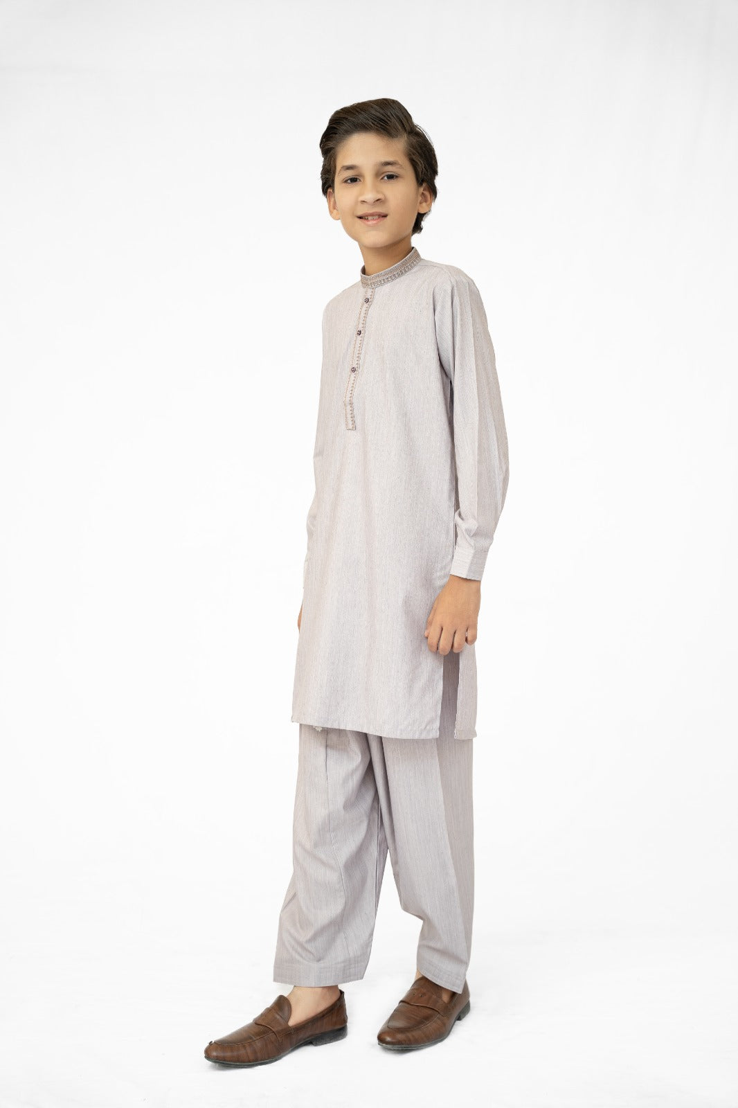 Greige Boys Kurta Shalwar