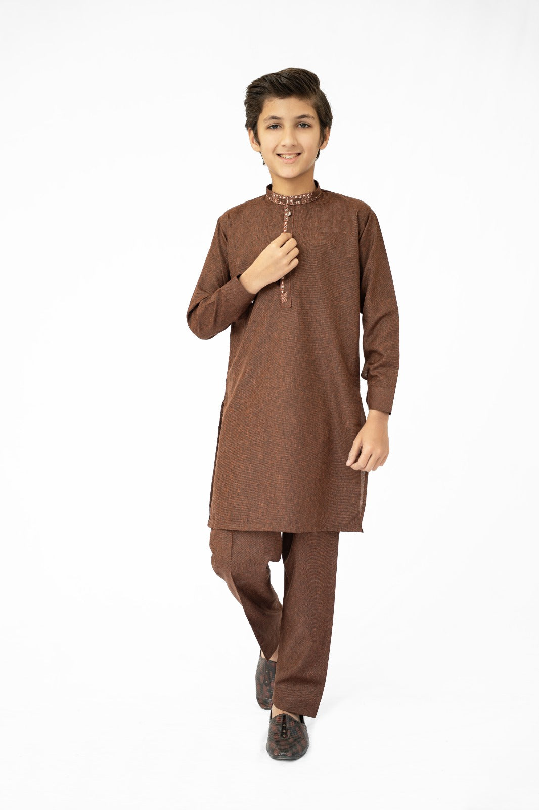 Earthy Brown Boys Kurta Pajama