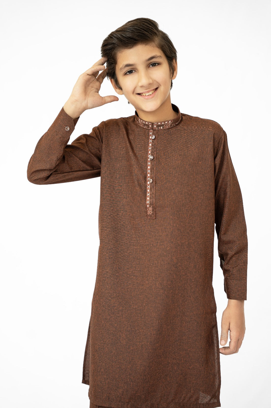 Earthy Brown Boys Kurta Pajama