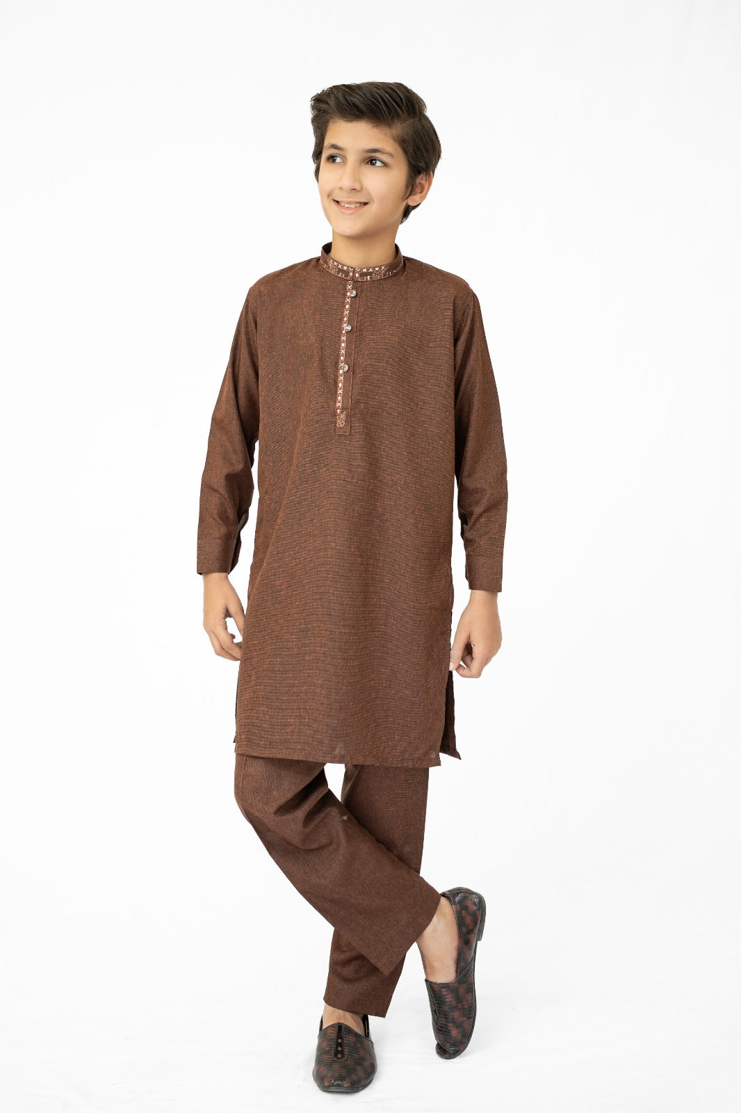 Earthy Brown Boys Kurta Pajama