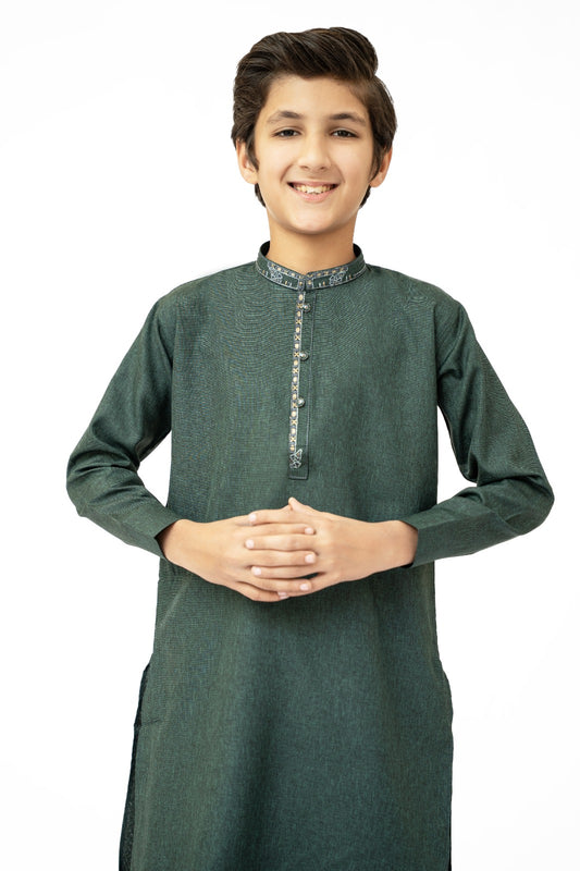 Green Bahaar Boys Kurta Pajama
