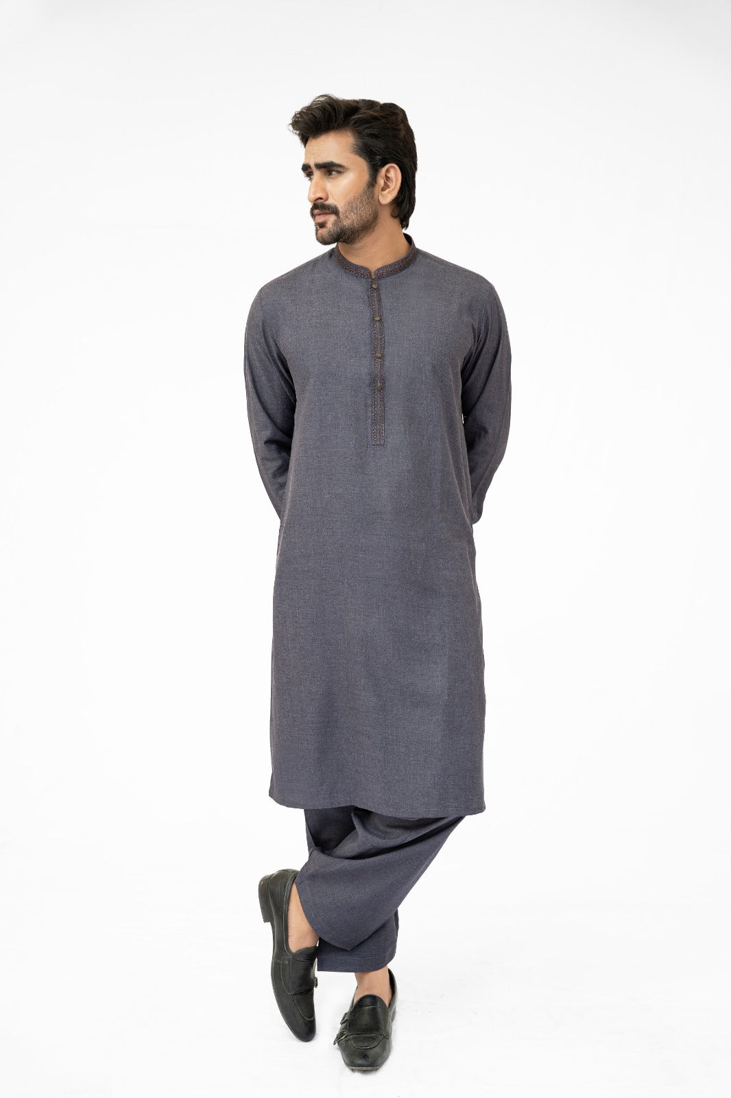 Dark Grey-Blue Kurta Shalwar