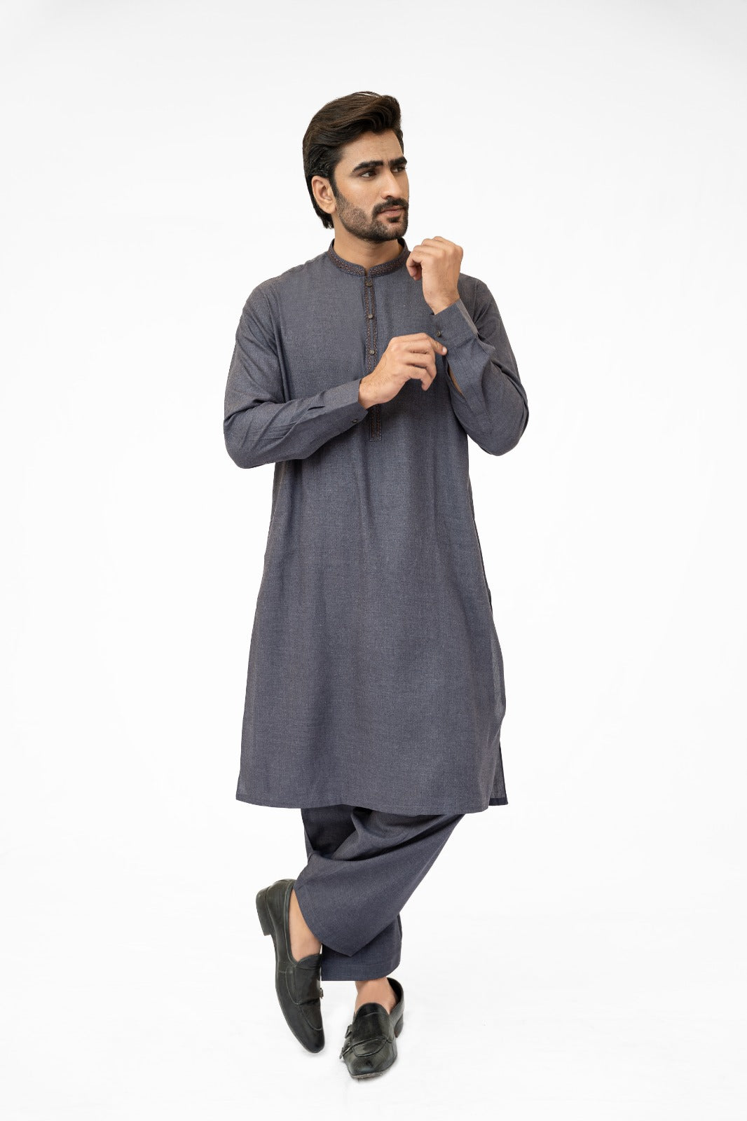 Dark Grey-Blue Kurta Shalwar