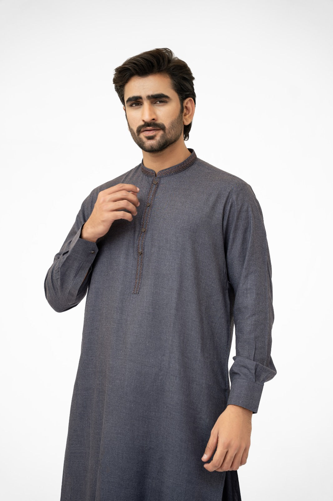 Dark Grey-Blue Kurta Shalwar