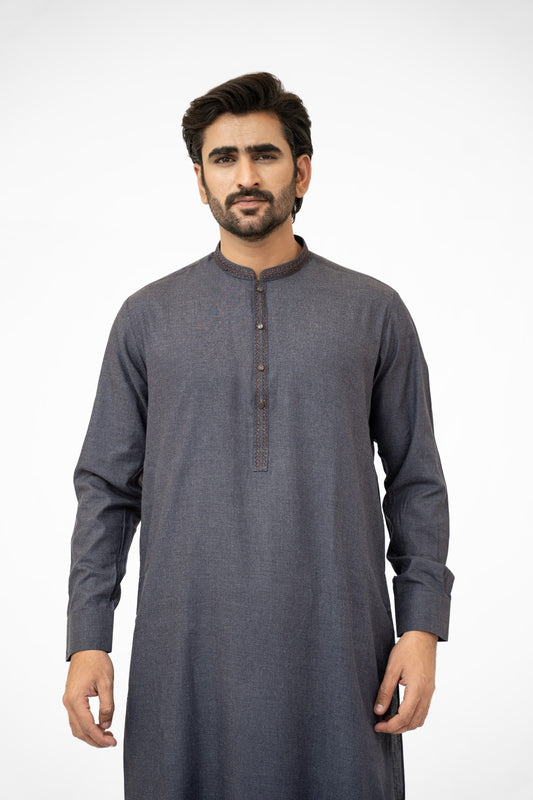 Dark Grey-Blue Kurta Shalwar