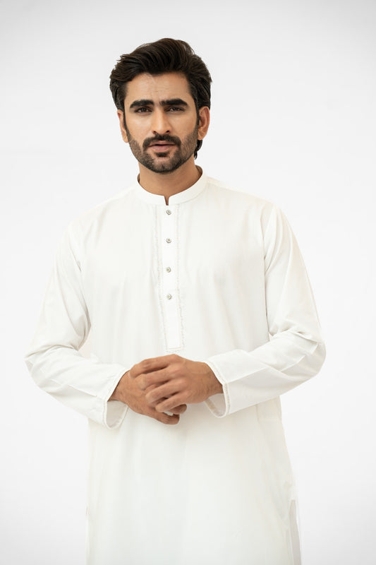White Gulaab Kurta Pajama