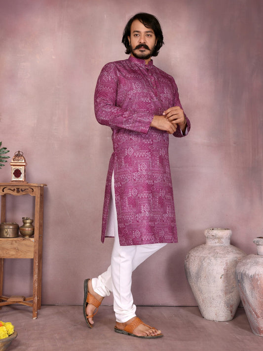Magenta Mode Sequence Kurta