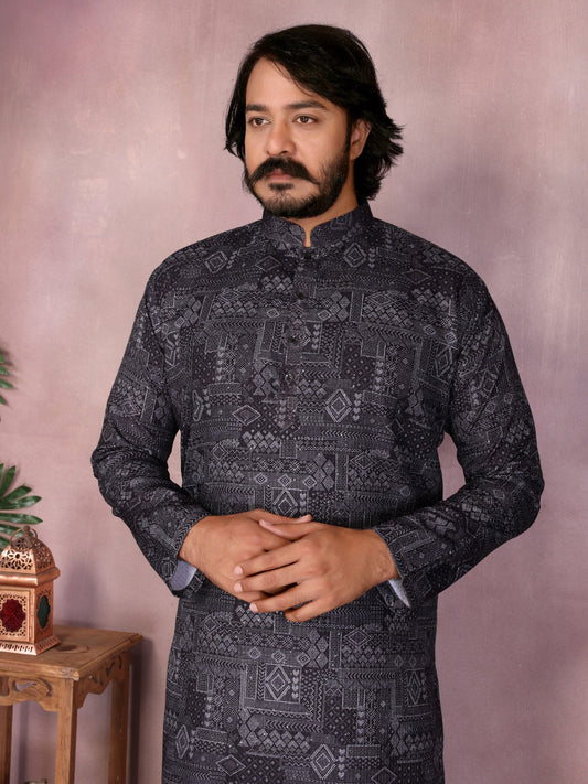 Black Smoke Sequins Kurta