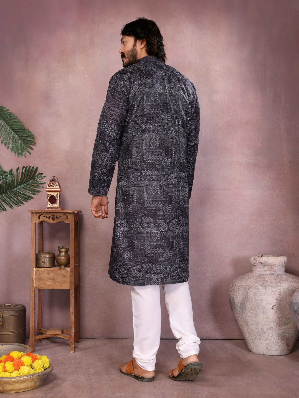 Black Smoke Sequins Kurta