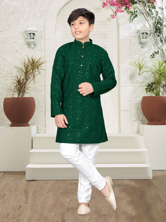 Emerald Heir Sequins Boys Kurta Pajama