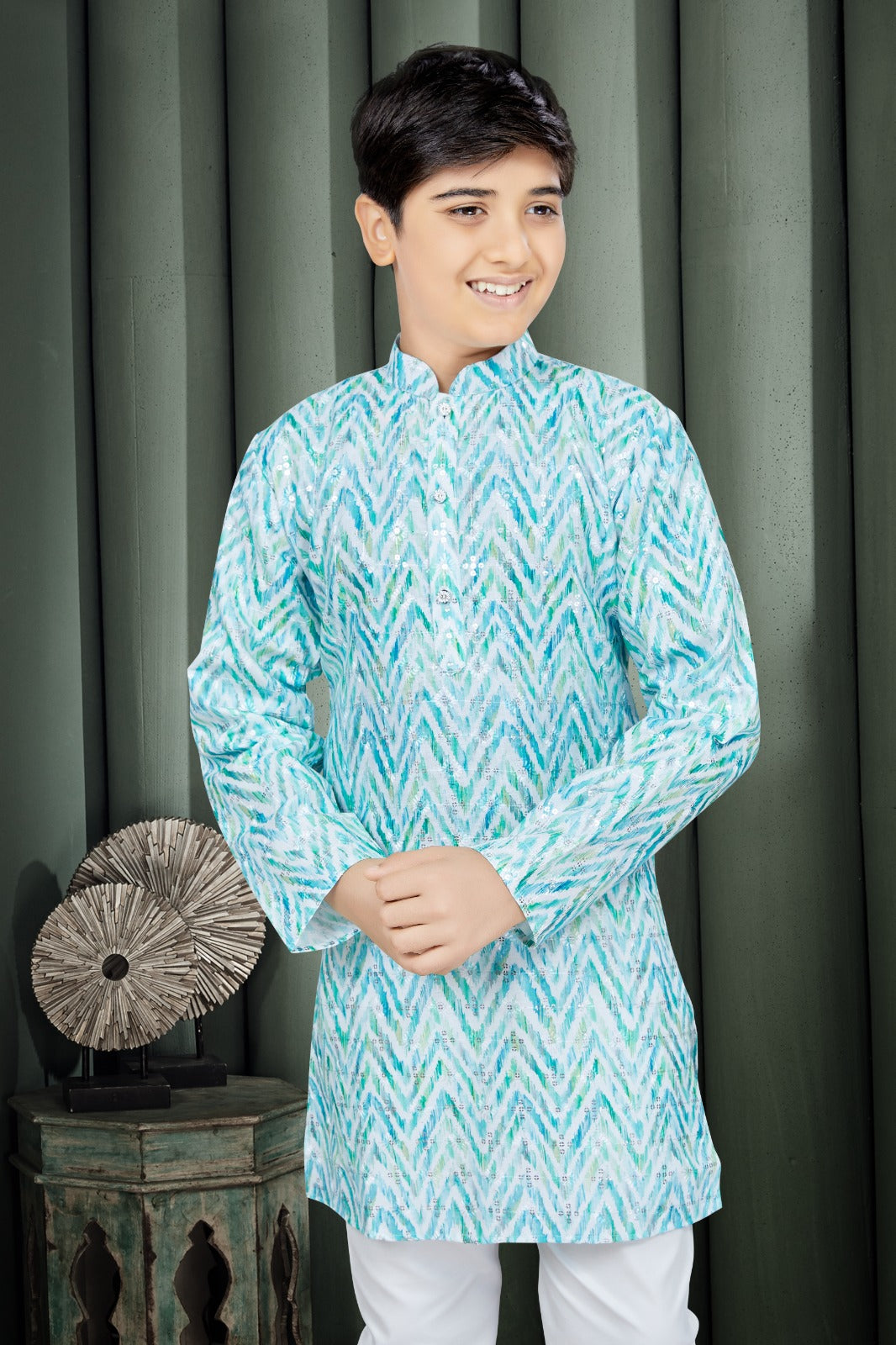 Fresh Blue Mint Boys Kurta Pajama