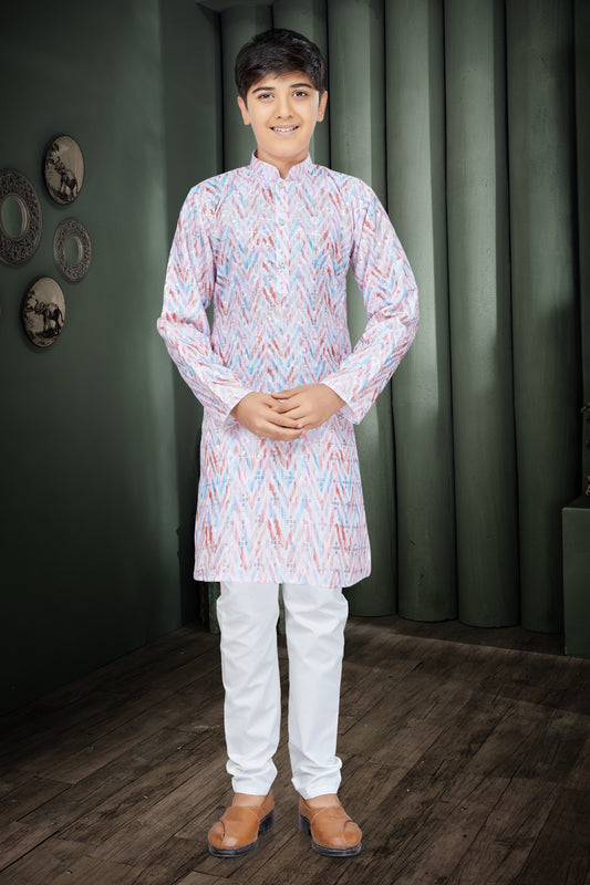 Multicolour Swirl Sequins Boys Kurta Pajama