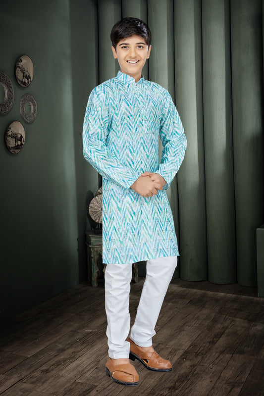 Fresh Blue Mint Boys Kurta Pajama