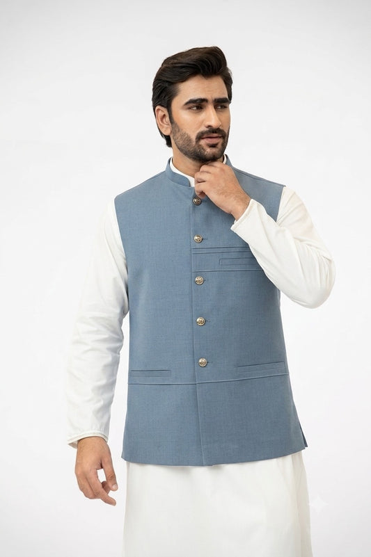 Dusty Blue Waistcoat