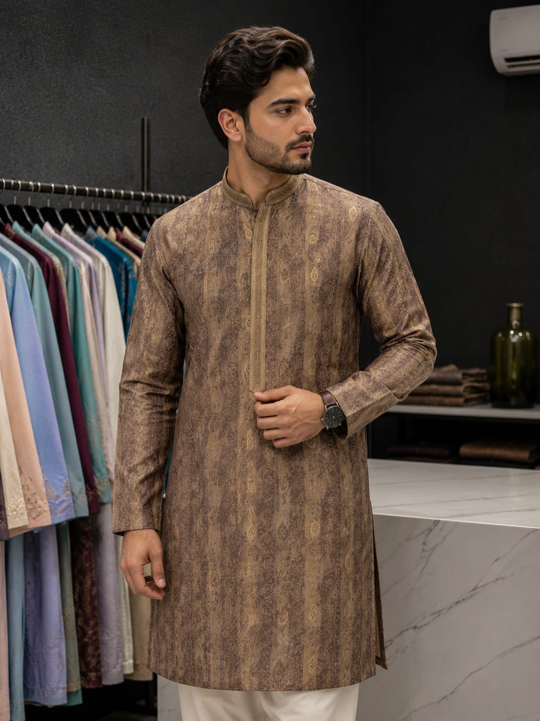 Bronze Motif Kurta Pajama