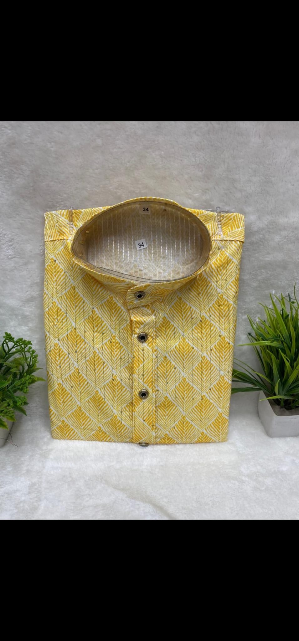 Yellow Palm Kurta