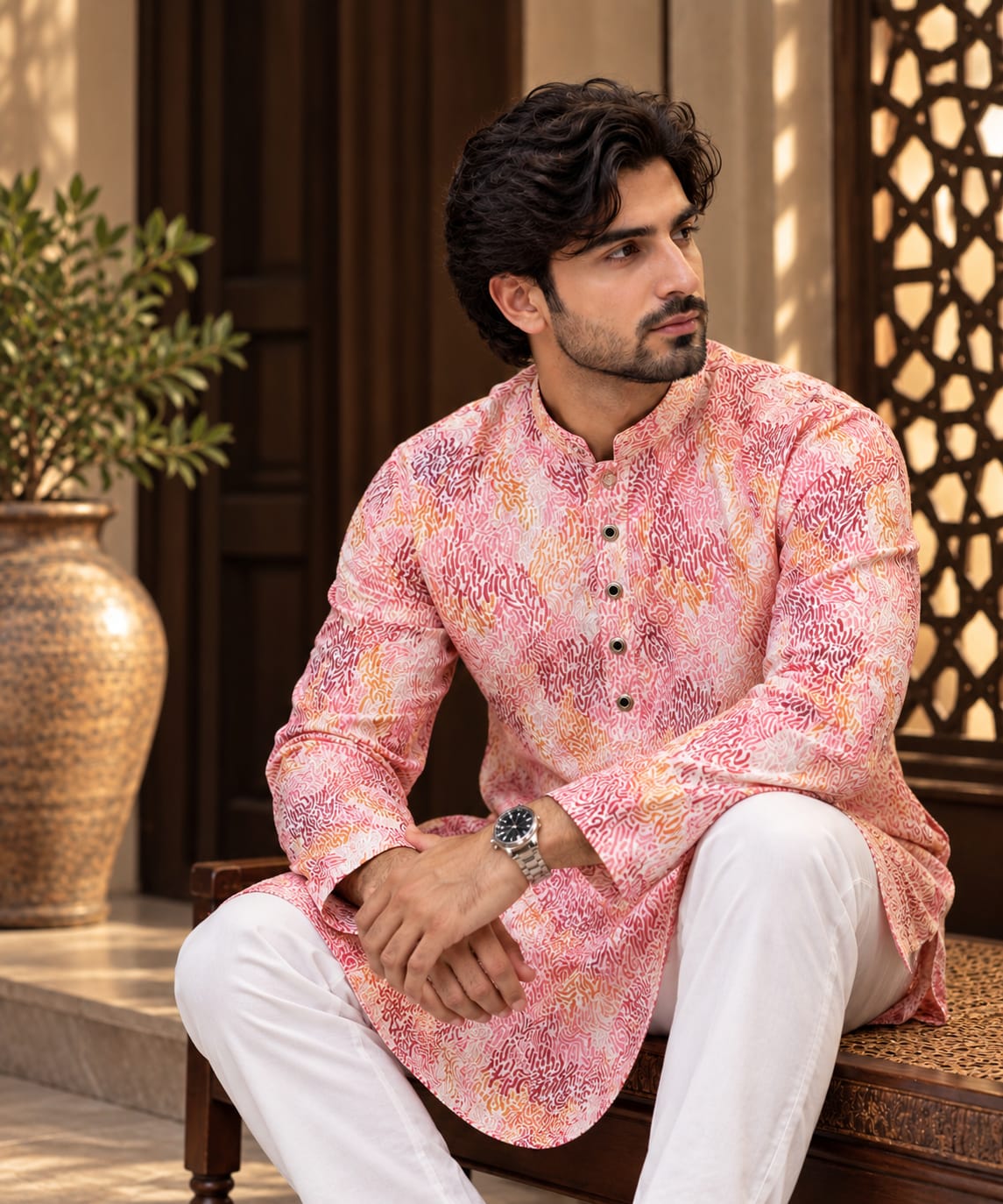Coral Mirage Kurta