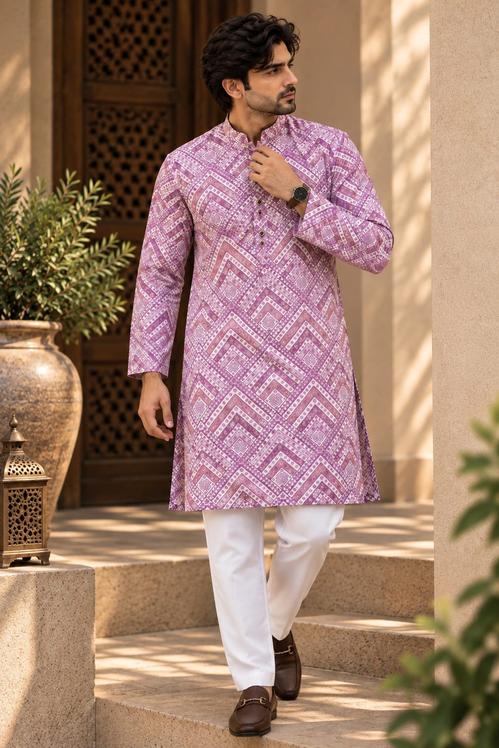 Mauve Maze Kurta