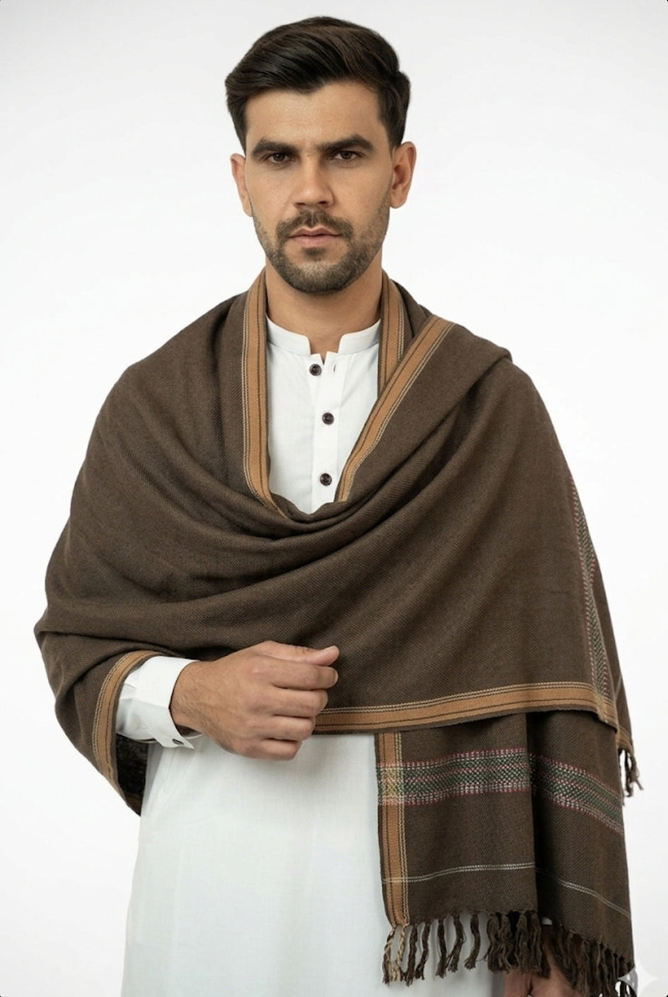 Green-Brown Drape Shawl